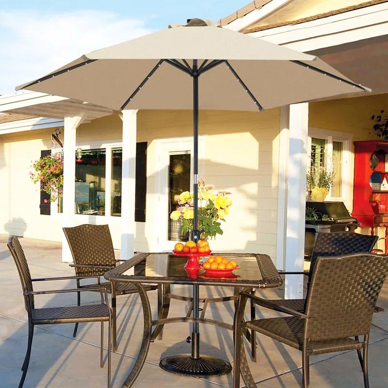 KUTIME Fruiteam 90'' Lighted Tilt Market Umbrella