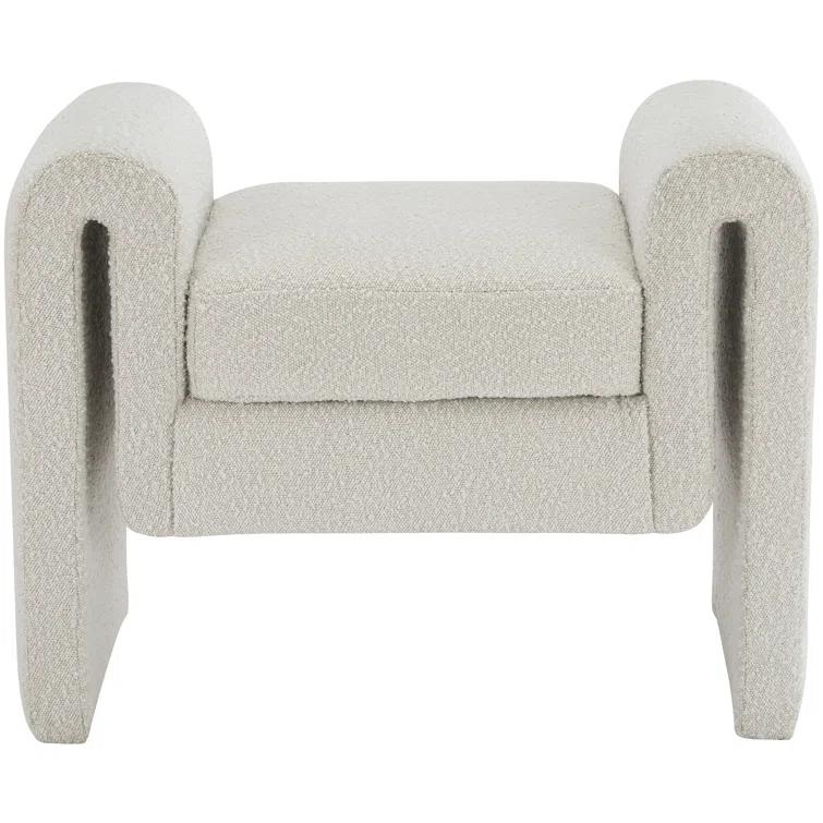 Wrought Studio™ Hobel Boucle Fabric Upholstered Bench