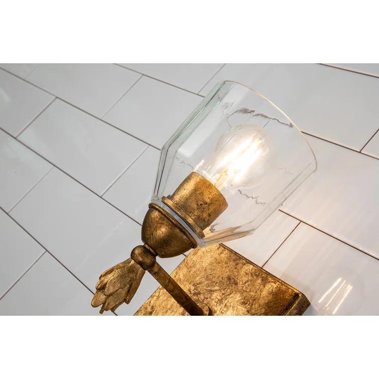 Lucas McKearn Felice 1-light Flame-shaped Bath Vanity Light in Antique Gold