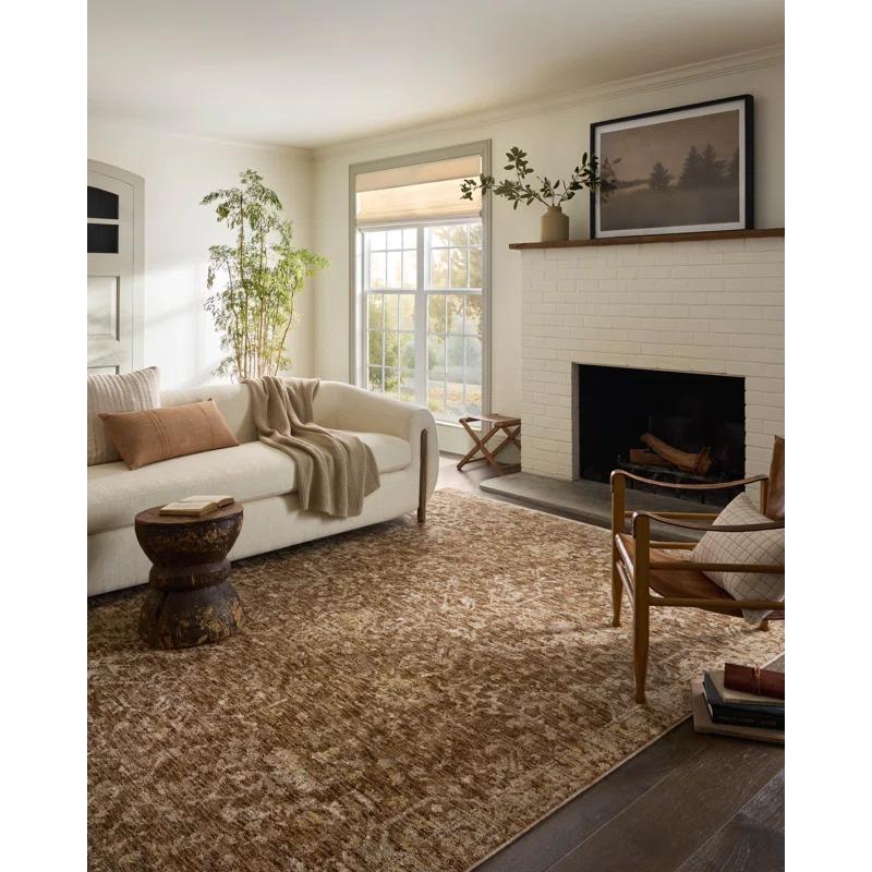 Junie I Rug Magnolia Home by Joanna Gaines x Loloi - Clay and Natural / 2'7" x 10' Runner