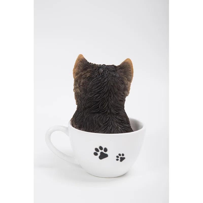 Hi-Line Gift Ltd. Teacup Yorkshire Terrier Puppy Statue