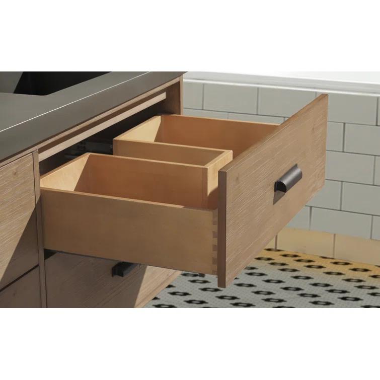 Sand & Stable™ Clary 55'' Double Bathroom Vanity with Concrete Top