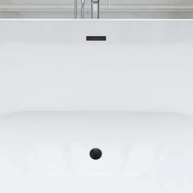 Vanity Art 67'' x 32'' Freestanding Soaking Acrylic Bathtub VA6815-NLW-ORB