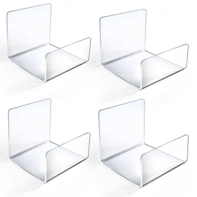 Azar Displays Acrylic Easel Stand U-Shaped with Front Lip for Counter, 4-Pack (Set of 4)