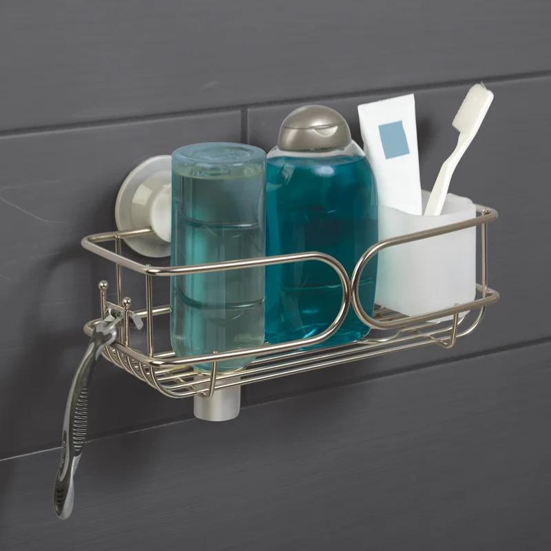 Stainless Steel Suction Mount Shower Basket Organizer