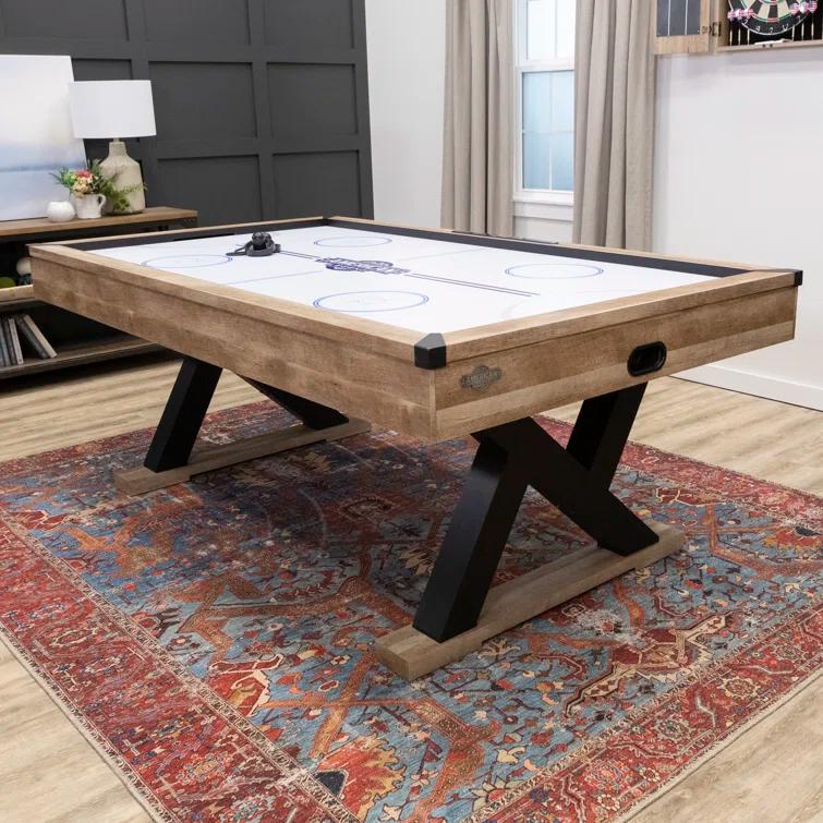 American Legend Kirkwood American Legend 84" Air Hockey Table with Rustic Wood Finish and Digital Scoreboard & Reviews | Wayfair