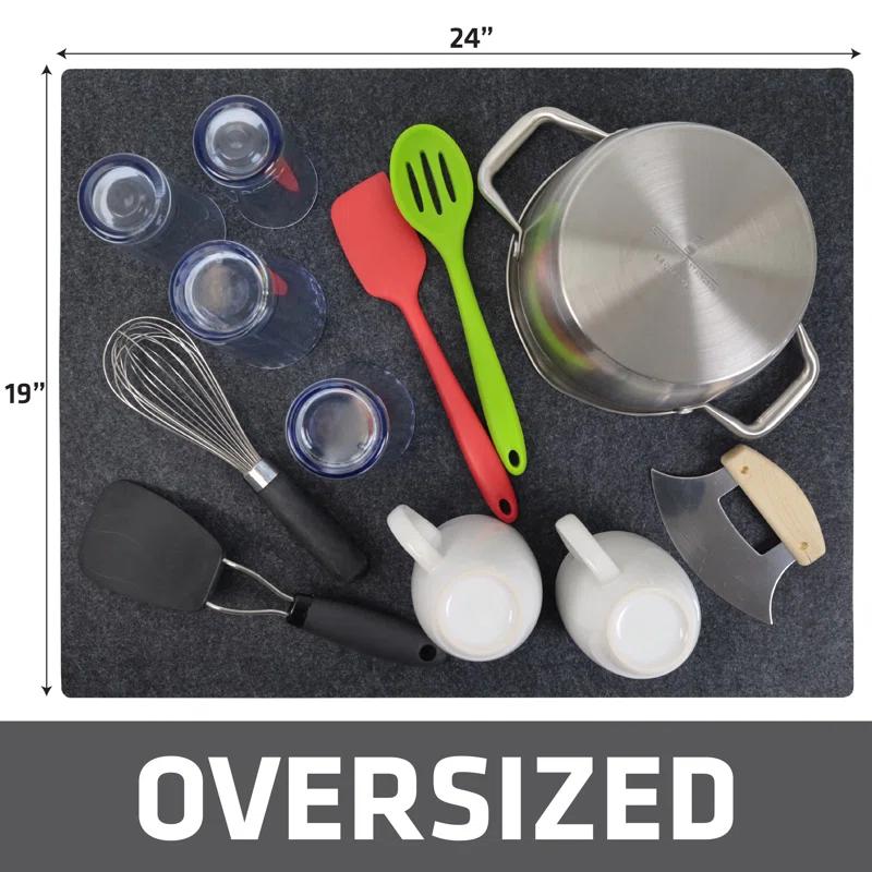 Drymate Low-Profile Dish Drying Mat, Drip Pad For Kitchen Counter - Thin/Absorbent/Waterproof/Easy To Clean