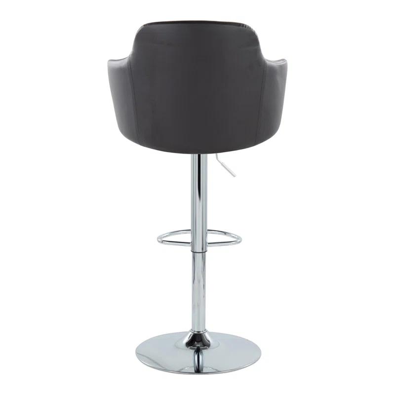 LumiSource Boyne Swivel Upholstered Adjustable Height Counter Stool with Metal Frame (Set of 2)