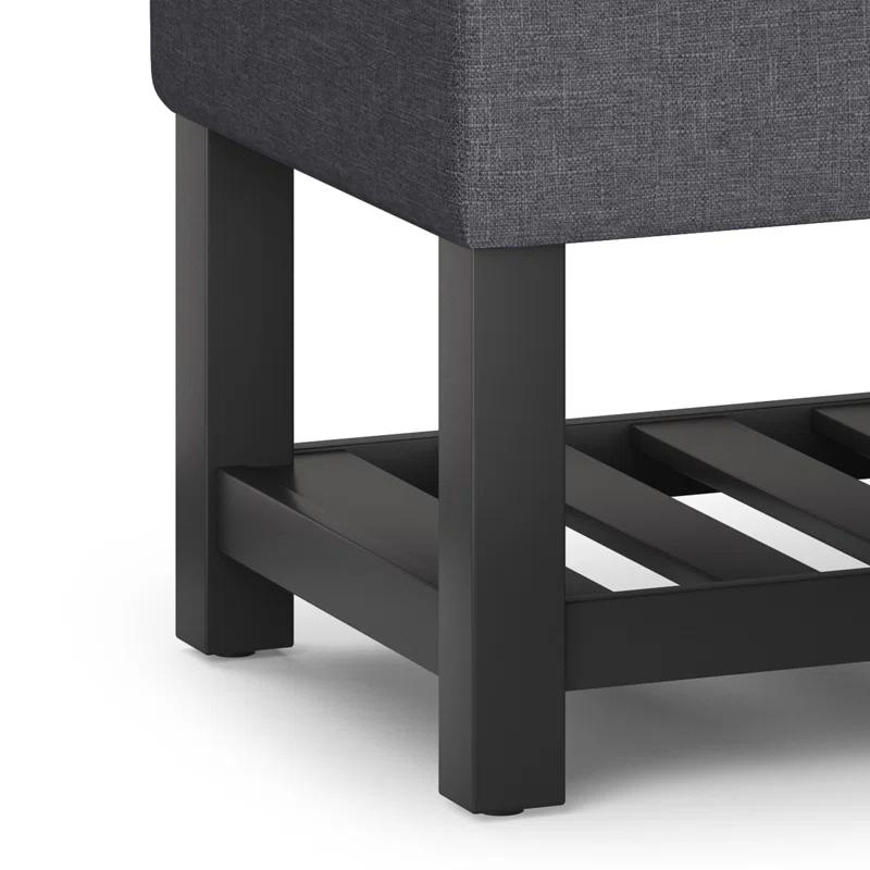 Simpli Home Saxon 43"W Tufted Transitional Storage Ottoman Bench with with Lift-Top Lid