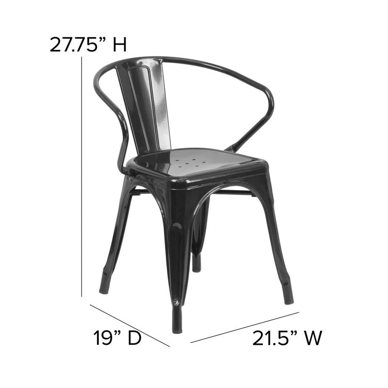 Flash Furniture Hucheson Metal Indoor-Outdoor Chair with Arms
