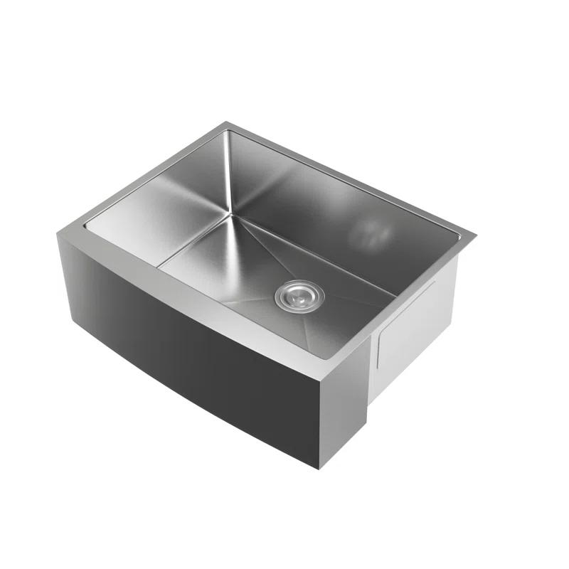 Montgomery 27'' L Farmhouse / Apron Single Bowl Stainless Steel Kitchen Sink