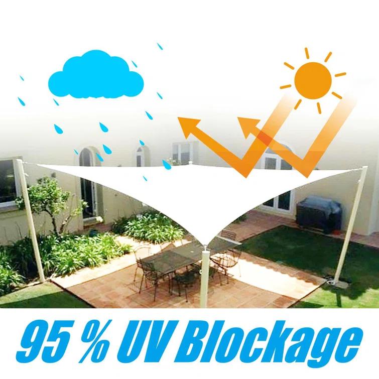 ColourTree Colourtree Triangle Waterproof Sun Shade Sail With Installation Winch Kit