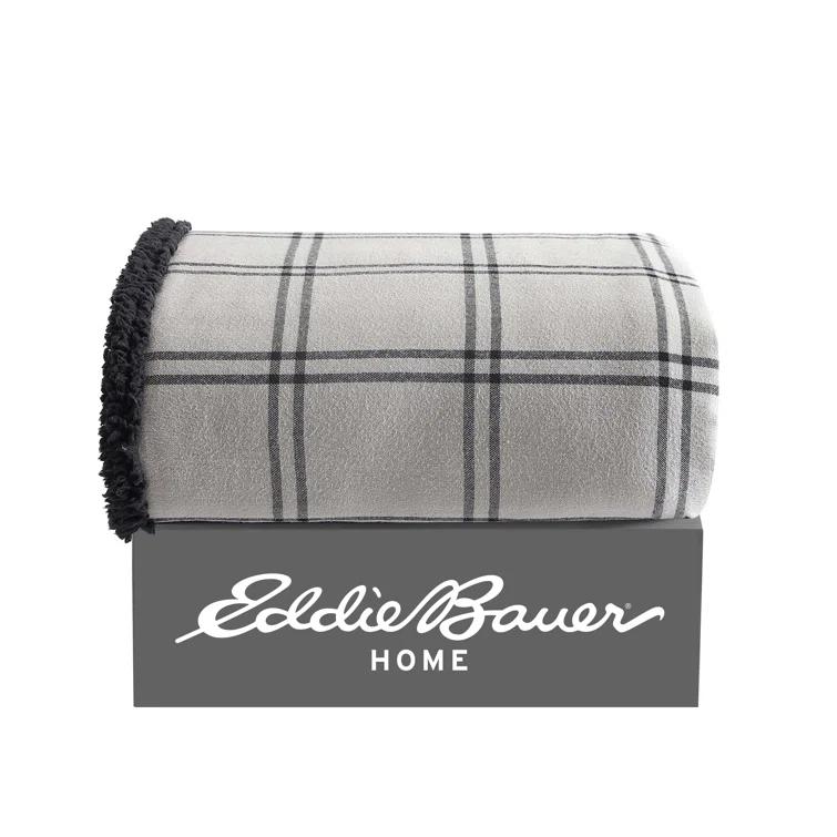 Eddie Bauer Eddie Bauer Printed Flannel/Sherpa Throw Blankets