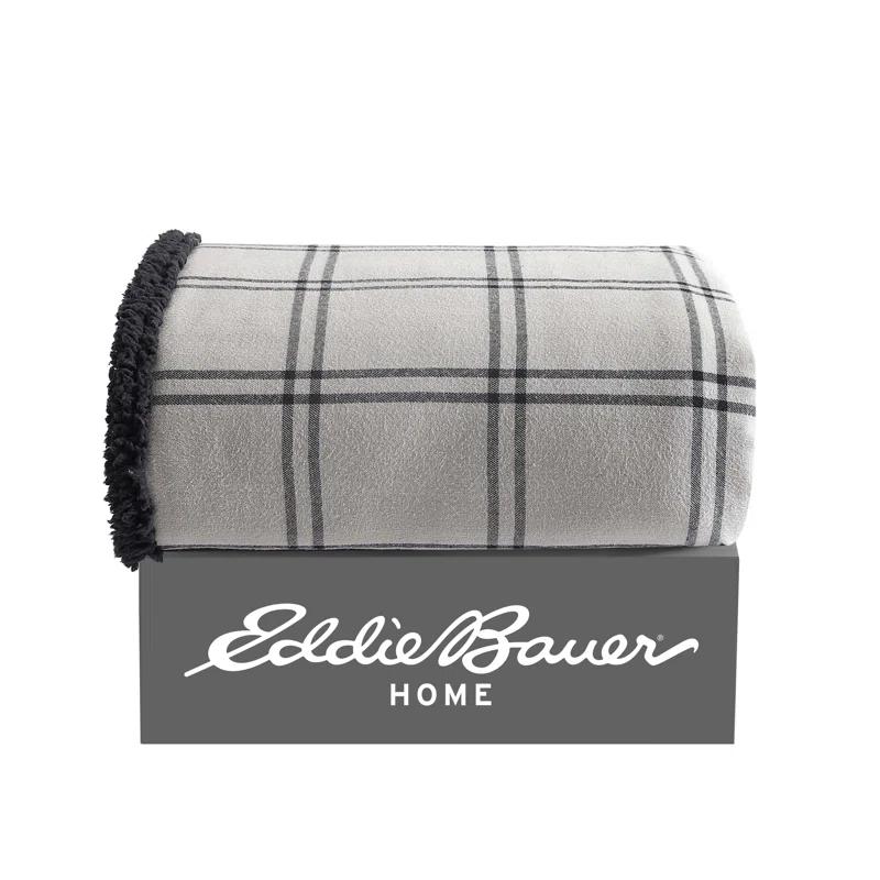 Eddie Bauer Eddie Bauer Printed Flannel/Sherpa Throw Blankets