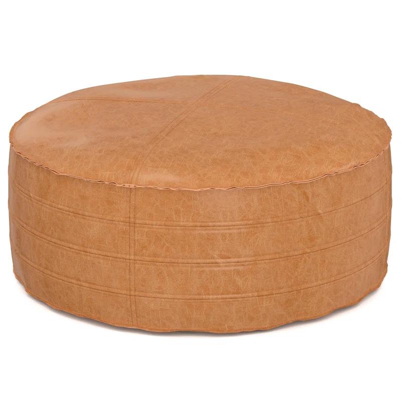 Simpli Home Brody Faux Leather Pouf