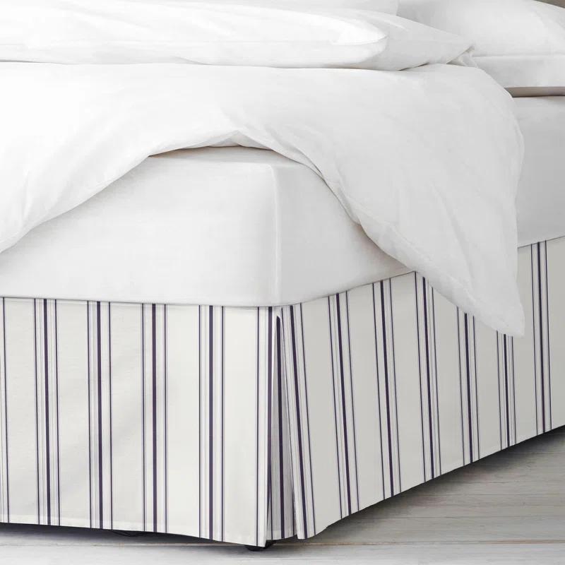 August Stripe Cotton Tailored Bed Skirt