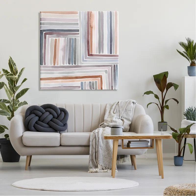 Stupell Industries " Structured Geometric Lines Abstract Square Shapes " by Kristen Brockmon Painting Print