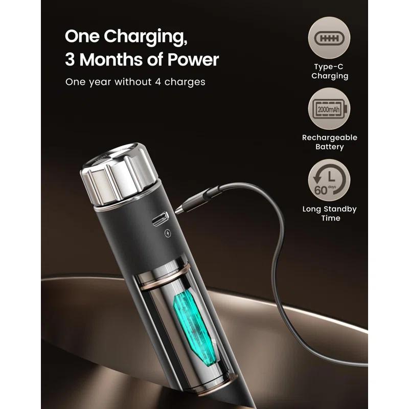 MODERN WALLS LLC Rechargeable Milk Frother With Stepless Speed Control, Handheld Electric Foam Maker Waterproof Drink Mixer Foamer With Stainless Steel Stand & Detachable Whisks For Lattes, Cappuccino