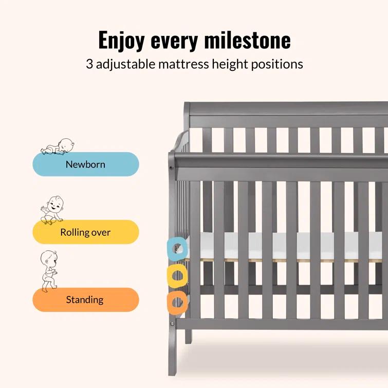 Dream On Me Jayden 4-in-1 Mini Convertible Crib and Changer