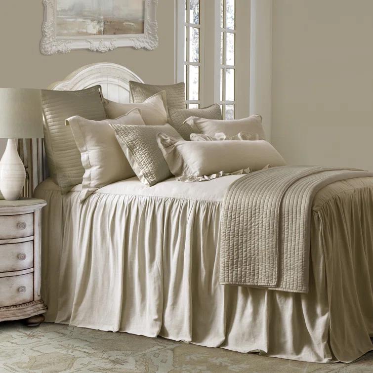 HiEnd Accents Luna Washed Linen Romantic Classic Chic Casual Modern Rustic Farmhouse Bedspread Set