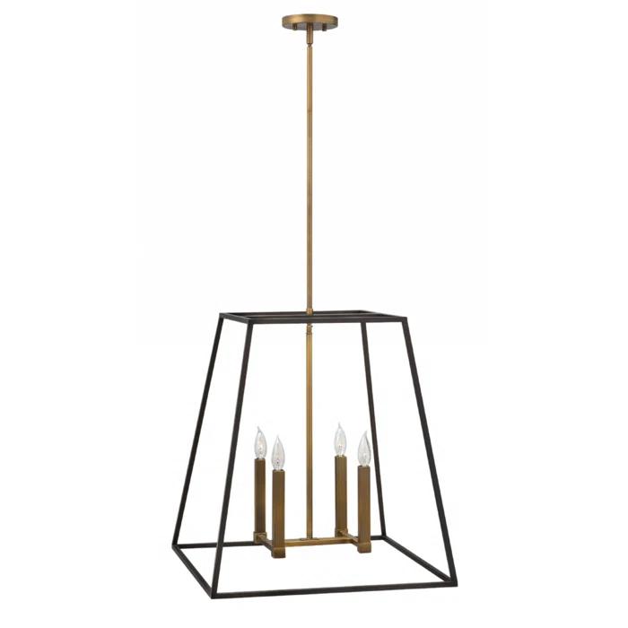 3336BZ-Hinkley Lighting-Fulton - 4 Light Large Open Frame Foyer in Transitional-Industrial Style - 22 Inches Wide by 24.5 Inches High-Bronze Finish