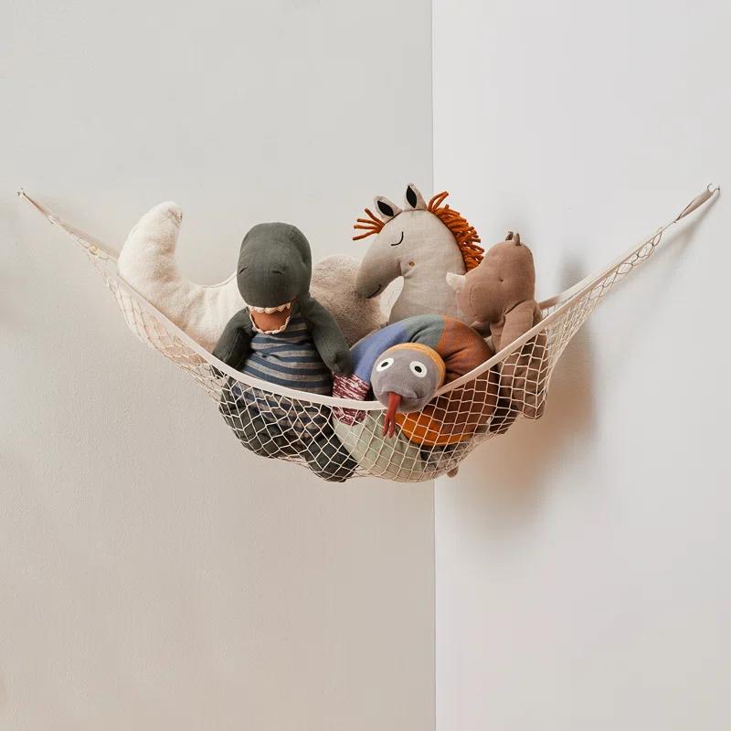 3 Sprouts 3 Sprouts - Toy Hammock for Stuffed Toys with Hooks - Beige