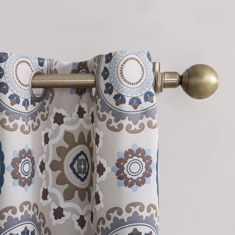 Sun Zero Sun Zero Nepal Global Medallion Print Blackout Grommet Curtain Panel