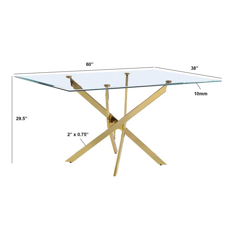Mercer41 Rectangular Tempered Glass Dining Set With Comfy Chairs