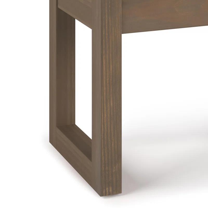 Simpli Home Milltown 44"W Large Ottoman Bench with Upholstered Seat and Solid Wood Frame