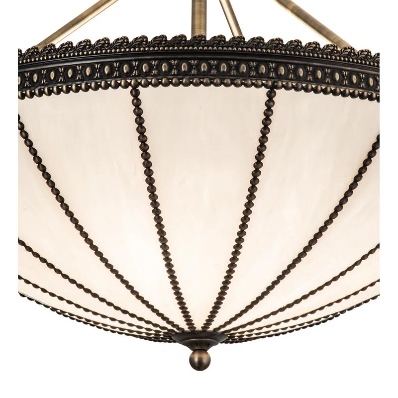 Meyda Lighting Meyda Tiffany & Stained Glass 4 - Light Antique Brass Unique/Statement Pendant