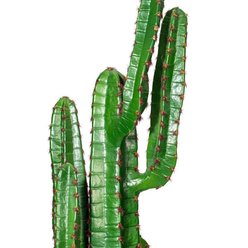 Williston Forge 45" Artificial Green Finger Cactus in 8" Black Pot