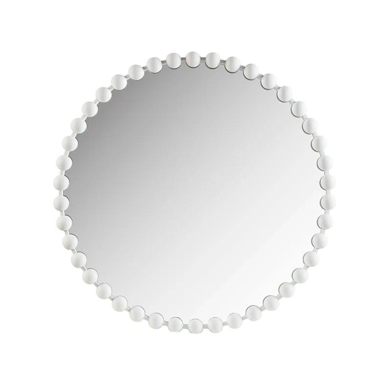 Marlowe Beaded Round Metal Wall Mirror