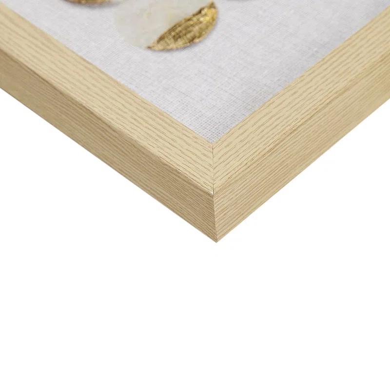 Mercury Row® Zeringue Emblem Natural Capiz with Gold Foil Shadowbox Wall Décor (Set of 2)