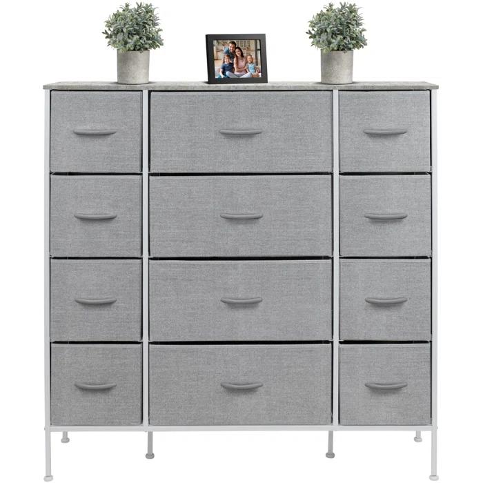 Sorbus Sorbus 12 Drawers Dresser with Steel Frame and Wood Top