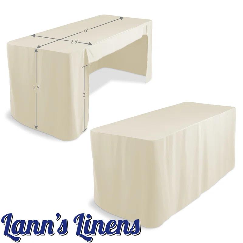 Lann's Linens 6'' Fitted Tablecloth With Open Back - Trade Show Table Cover