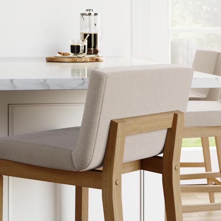 Nathan James Upholstered Wooden Stool