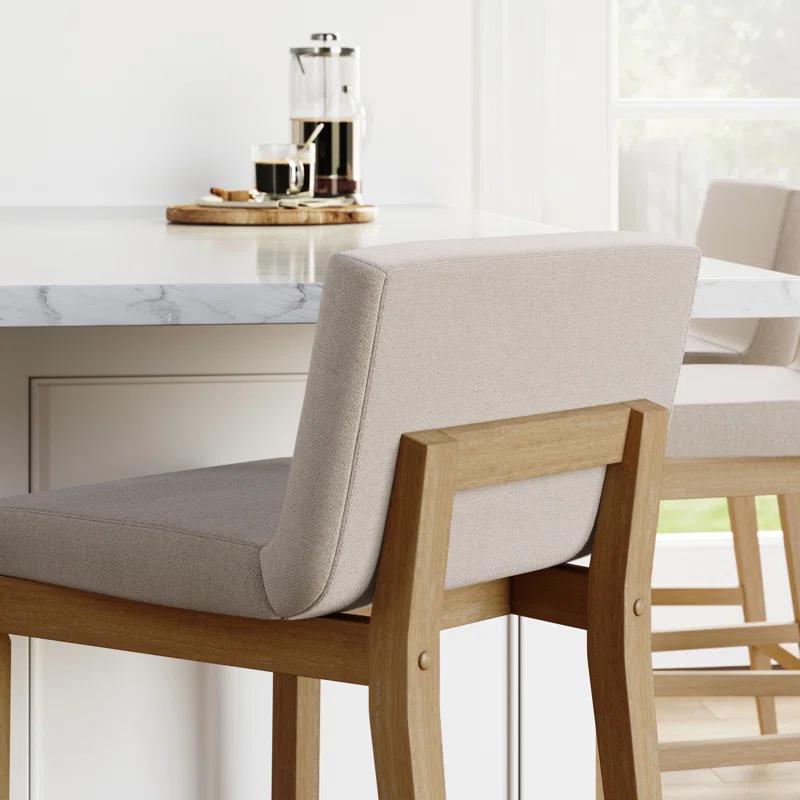 Nathan James Upholstered Wooden Stool