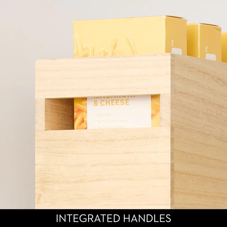 iDesign iDesign Renewable Wood Collection in Paulownia Wood Storage Bin with Handles, 10" x 5" x 6"
