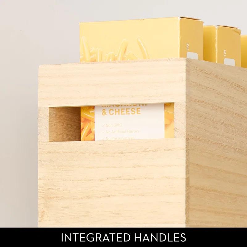 iDesign iDesign Renewable Wood Collection in Paulownia Wood Storage Bin with Handles, 10" x 5" x 6"