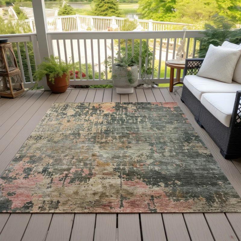 Machine Washable Indoor/Outdoor Chantille ACN1214 Sage Rug