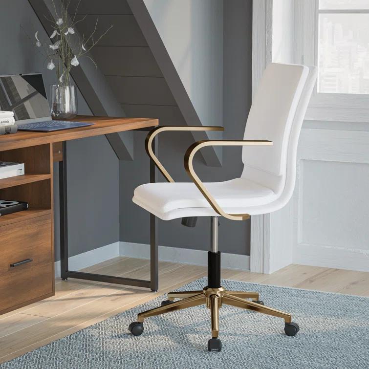 Flash Furniture Mid-Back Designer Upholstered Swivel Executive Office Chair with Armrests