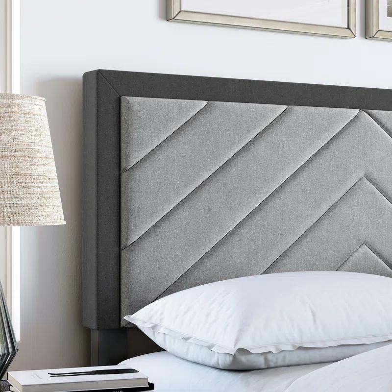 Boyd Sleep Barcelona Linen or Faux Leather Upholstered Platform Bed Frame with Adjustable Headboard, Heavy Duty Slat Support System, No Box Spring Required - Boyd Sleep