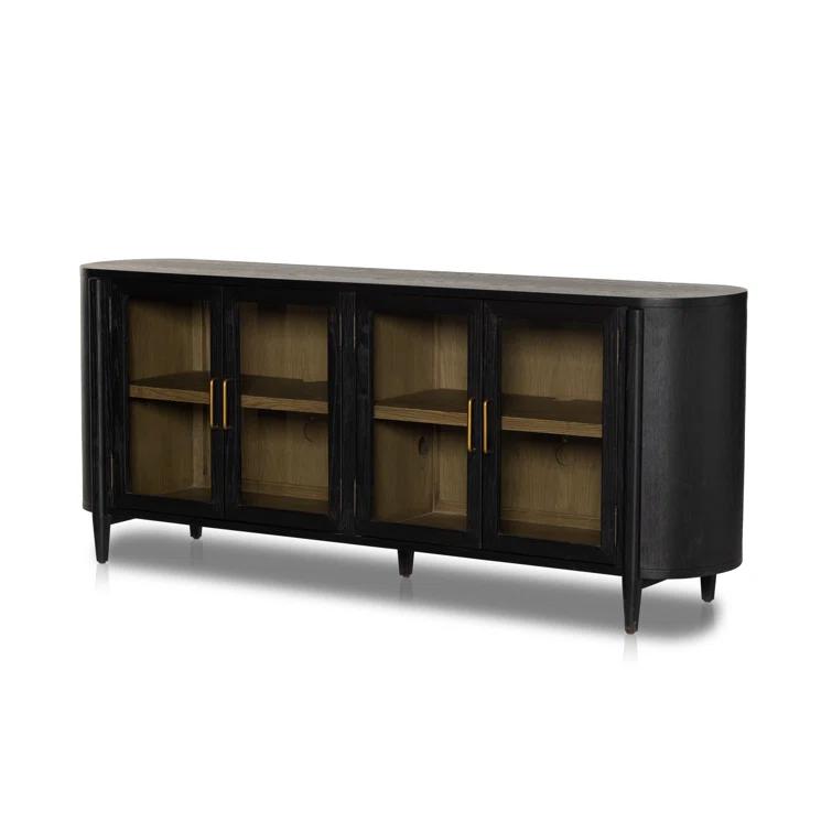 Tolle 82'' Drifted Oak and Glass Sideboard