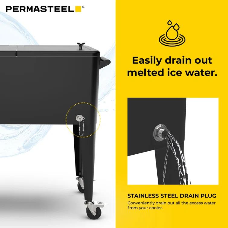 Permasteel 80-Qt Classic Outdoor Patio Cooler On Wheels