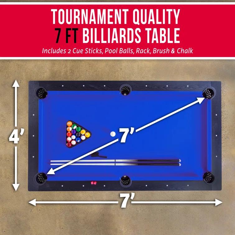 GoSports GoSports 7 ft Pool Table - Modern Billiards Table - Accessories Included