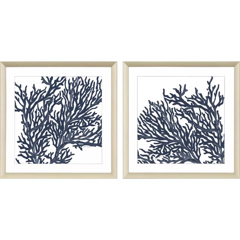 Paragon " Blue Coral I " 2 - Pieces Painting Print