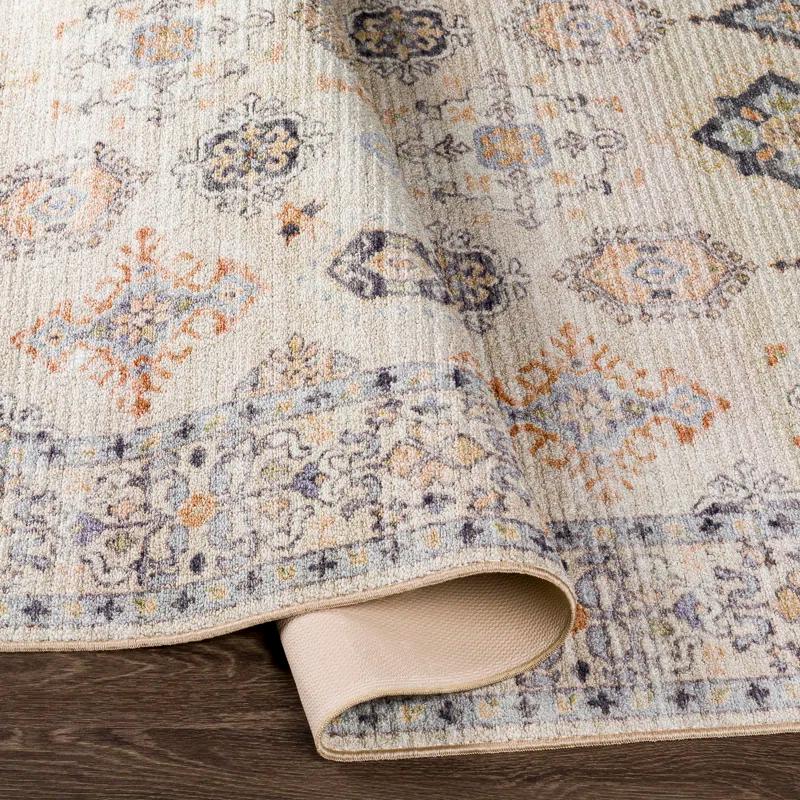 Joss & Main Emmie Oriental Beige/Olive/Denim/Charcoal/Sage Area Rug