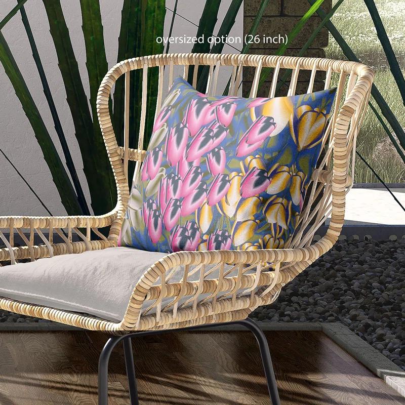 Floral Reversible Throw Pillow