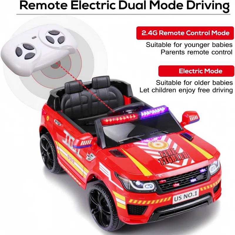 Allied Plush Inc 12V Kids Ride on Car, Electric Police Cars with Remote Control