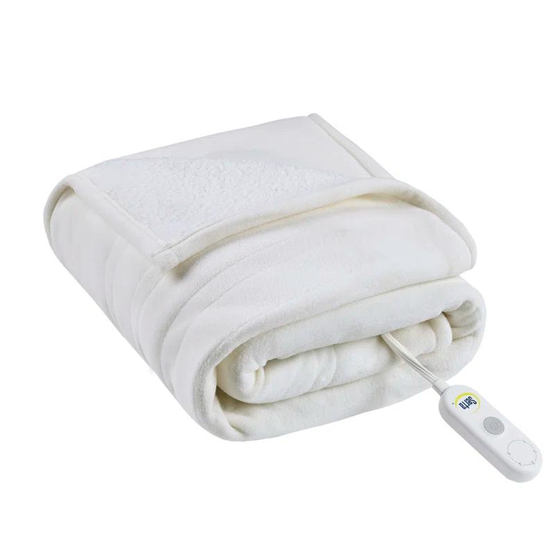 Serta Fleece to Sherpa Heated Throw